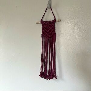 Pink Purple macramé organic cotton crochet wall hanging home decoration